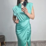 VESTIDO HOMBRERAS FRUNCIDO