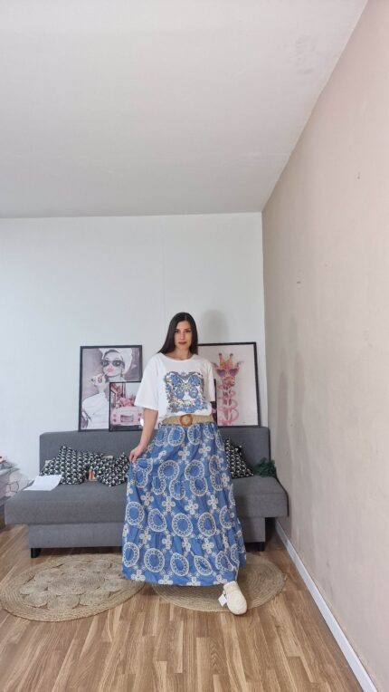 FALDA CURVI VAQUERA BORDADA
