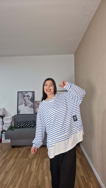 SUDADERA CON CAMISETA  CURVI RAYAS
