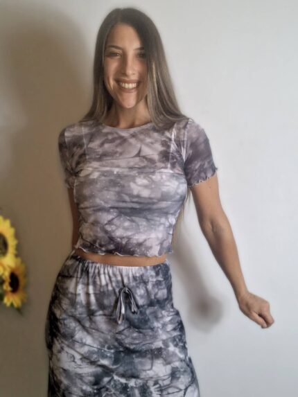 FALDA MIDI MARMOLADA