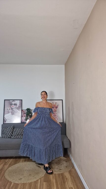 VESTIDO CURVI FRUNCIDO VICHY
