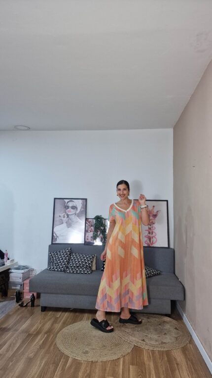 VESTIDO ZIG ZAG BRILLO (talla pequeña o semicurvi)