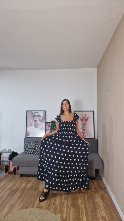VESTIDO CURVI FRUNCIDO LUNARES