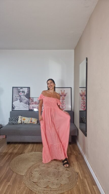 VESTIDO CURVI FRUNCIDO VICHY
