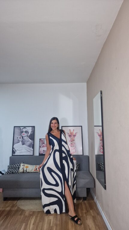 VESTIDO CURVI PICO BICOLOR
