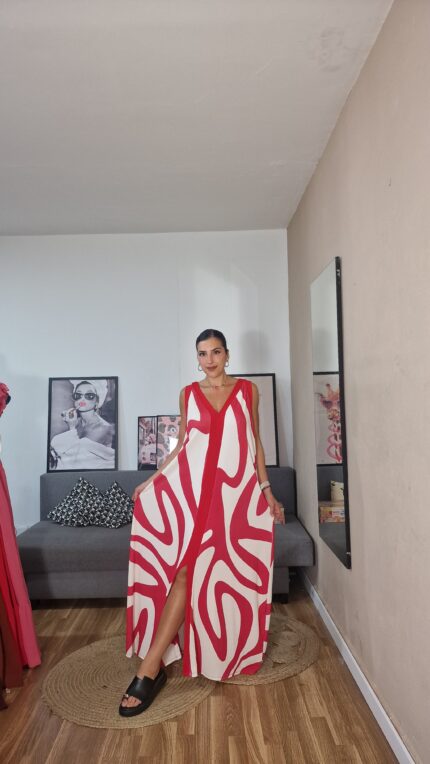 VESTIDO CURVI BICOLOR ROJO