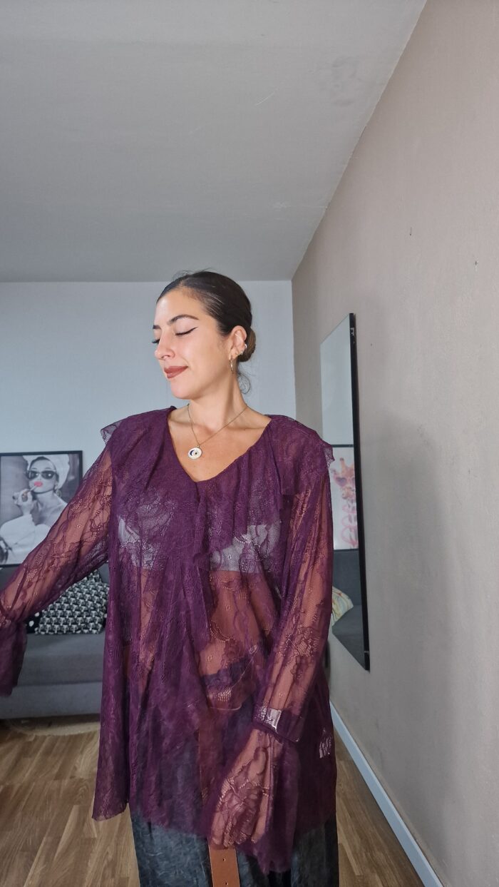 BLUSA CURVI ENCAJE - Imagen 3