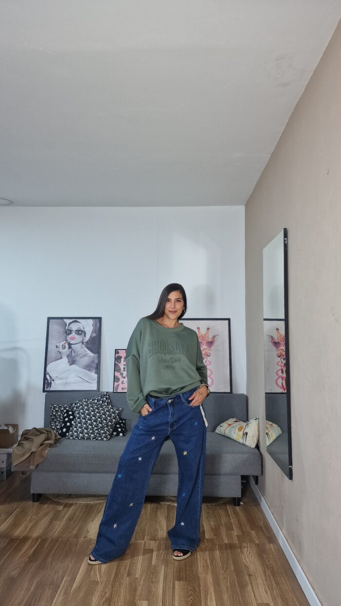 JEANS CURVI MARGARITAS - Imagen 1