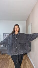 CHAQUETA CURVI DENIM GRIS