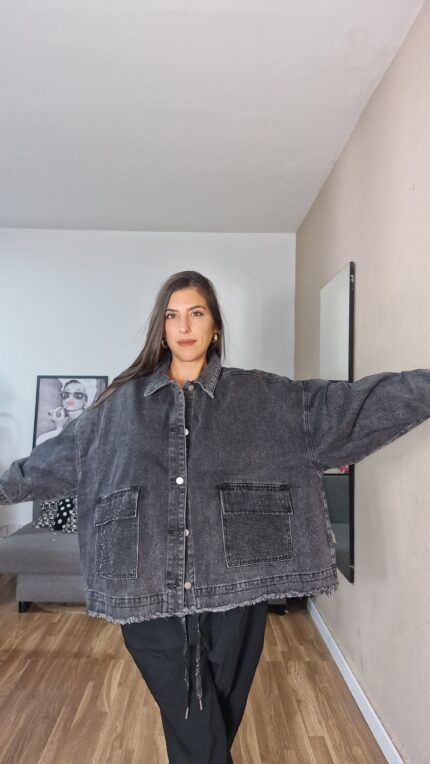 CHAQUETA CURVI DENIM GRIS