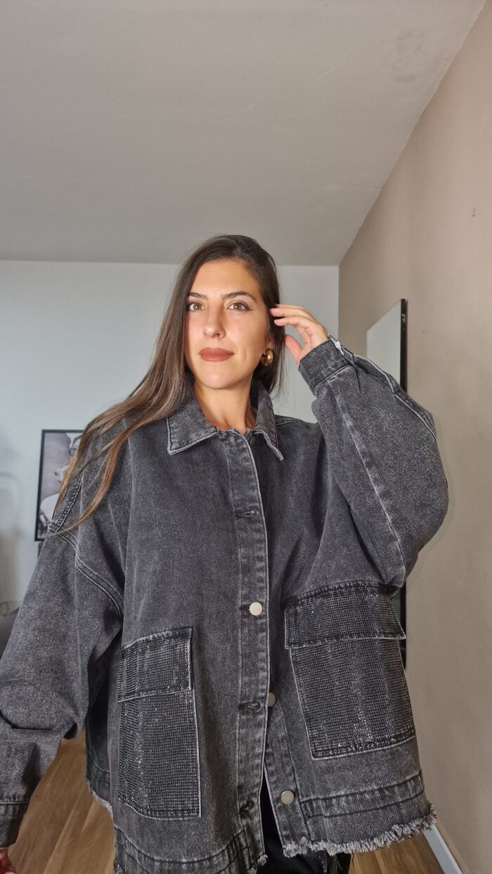 CHAQUETA CURVI DENIM GRIS - Imagen 3