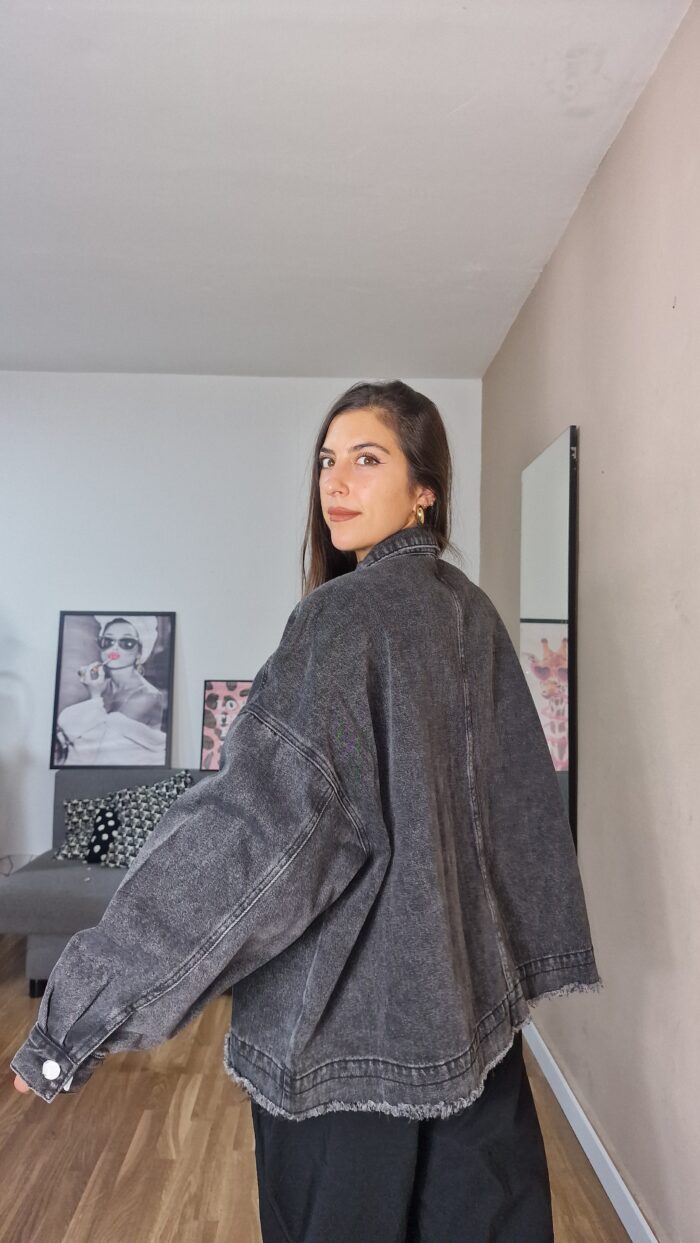 CHAQUETA CURVI DENIM GRIS - Imagen 4