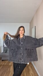 CHAQUETA CURVI DENIM GRIS - Imagen 5