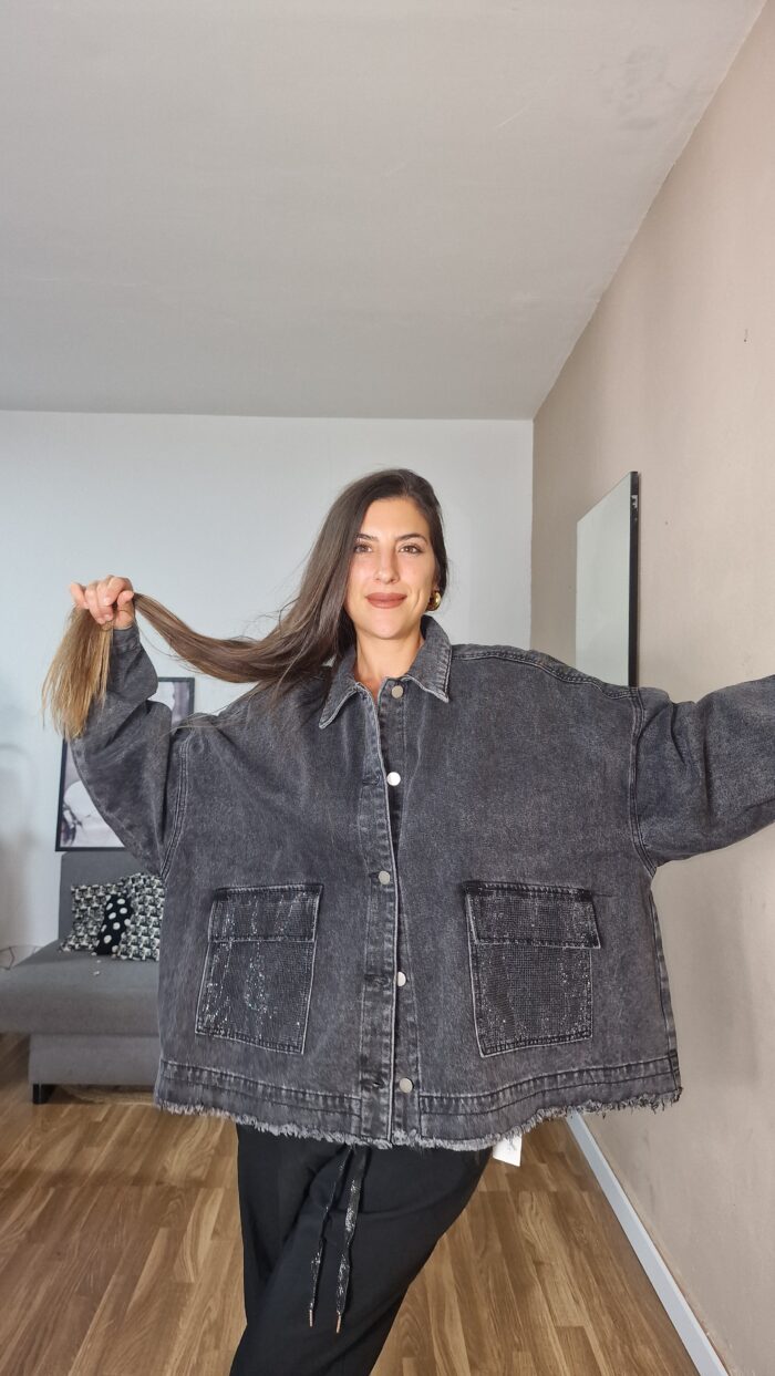 CHAQUETA CURVI DENIM GRIS - Imagen 5