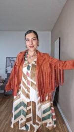 CHAQUETA ANTE FLECOS talla pequeña - Imagen 2