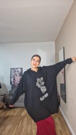 MAXI SUDADERA CURVI BLACK - Imagen 2