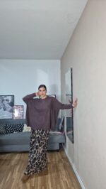 FALDA CURVI TULL PRINT