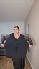 CAMISA SEMICURVI -CURVI VOLANTE NEGRA - Imagen 6