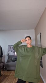 MAXI SUDADERA CURVI TACHUELAS - Imagen 4