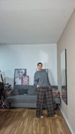 PANTALON SEMICURVI CUADROS VENECIA - Imagen 2