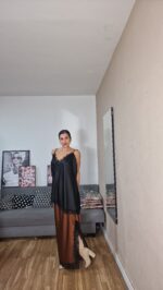 FALDA CURVI SATEN ENCAJE - Imagen 2