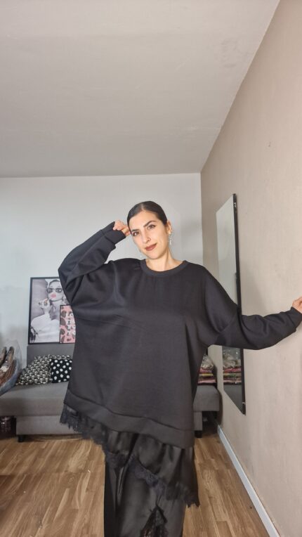 SUDADERA CURVI BAJO ENCAJE