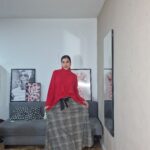 FALDA SEMICURVI CUADROS