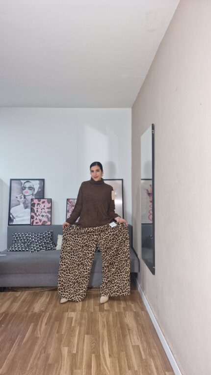 PANTALON CURVI ANCHO LEOPARDO