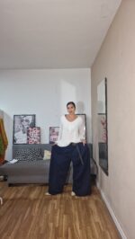 PANTALON CURVI ANCHO LISO - Imagen 2