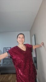 CAMISETA SEMICURVI TERCIOPELO LENTEJUELAS - Imagen 5