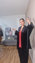 QUIMONO CURVI TERCIOPELO NEGRO - Imagen 4