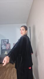 QUIMONO CURVI TERCIOPELO NEGRO - Imagen 3