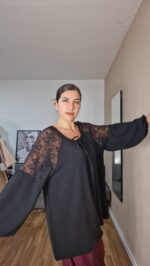 BLUSA CURVI MANGA ENCAJE - Imagen 7