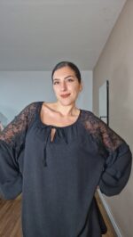 BLUSA CURVI MANGA ENCAJE - Imagen 8