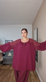 BLUSA CURVI MANGA ENCAJE