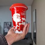 VASO LARGO NAVIDEÑO CON TAPA