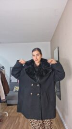 ABRIGO CURVI PAÑO CUELLO PELO