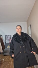 ABRIGO CURVI PAÑO CUELLO PELO - Imagen 3