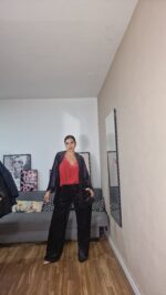 PANTALON SEMICURVI TERCIOPELO PURPURINA