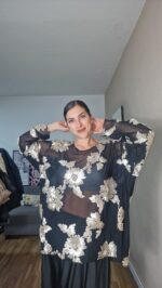 CAMISETA CURVI TULL FLORES