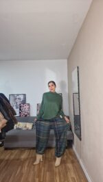 PANTALON SEMICURVI/PEQUEÑO CUADROS BOMBACHO - Imagen 4