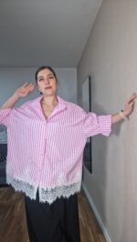 CAMISA CURVI VICHY ENCAJE - Imagen 6