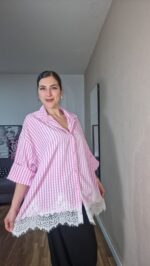 CAMISA CURVI VICHY ENCAJE - Imagen 4