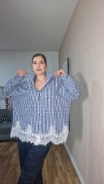 CAMISA CURVI VICHY ENCAJE