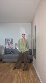 PANTALON SEMICURVI ANCHO LISO - Imagen 6