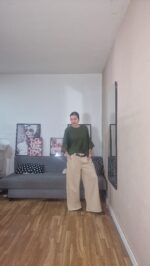 PANTALON SEMICURVI ANCHO LISO - Imagen 3