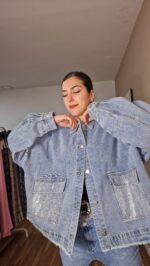 CHAQUETA CURVI DENIM BRILLOS - Imagen 2