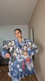 BLAZER CURVI MICKEY EFECTO DENIM