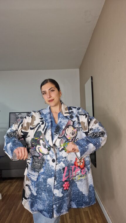 BLAZER CURVI MICKEY EFECTO DENIM