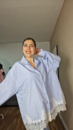 CAMISA CURVI RAYAS ENCAJE - Imagen 3